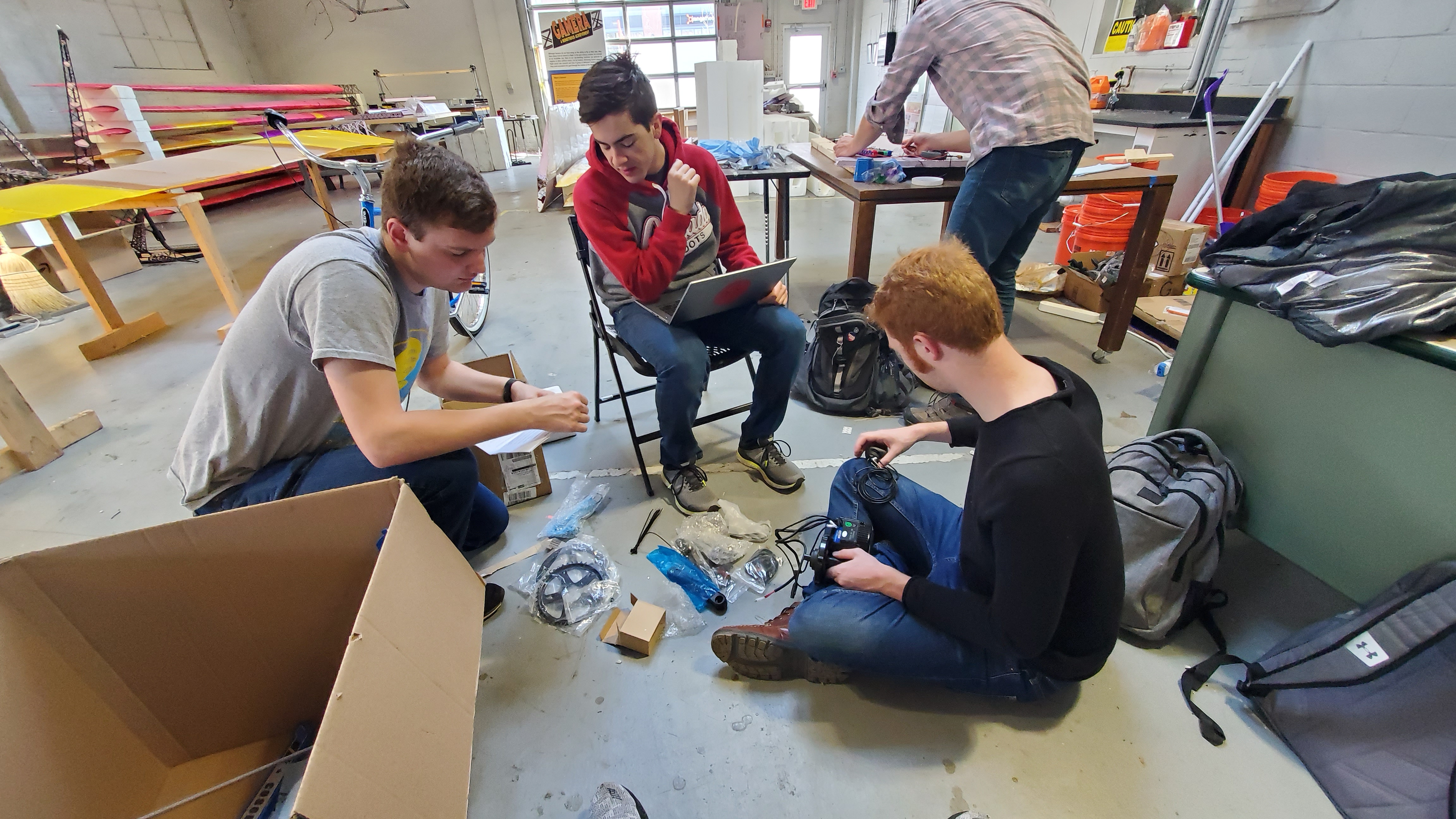The team working on firmware to control the electric drive motor